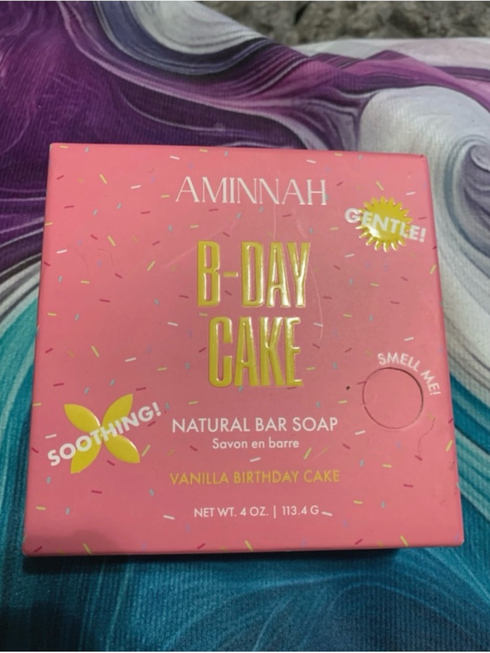 NWT Aminnah B-Day Cake Natural Bar Soap